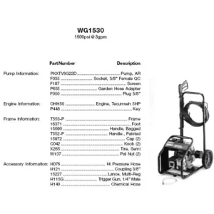 DEVILBISS Pressure Washer Model WG1530 Image