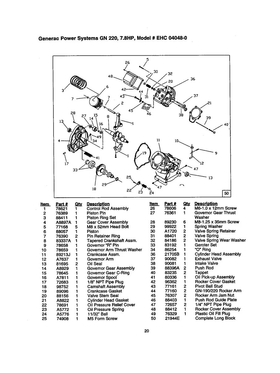 GENERAC, 1210-0, IPL.20