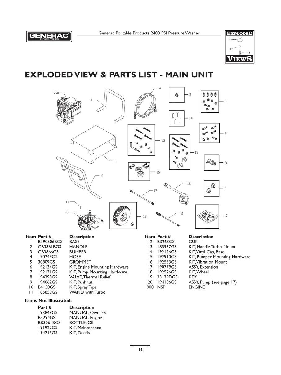 GENERAC, 1450-3, IPL.16