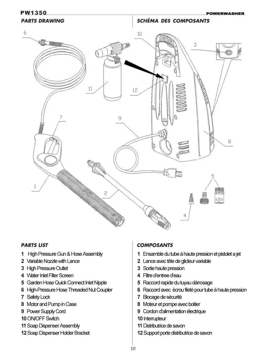 POWERWASHER, PW1350, IPL.10