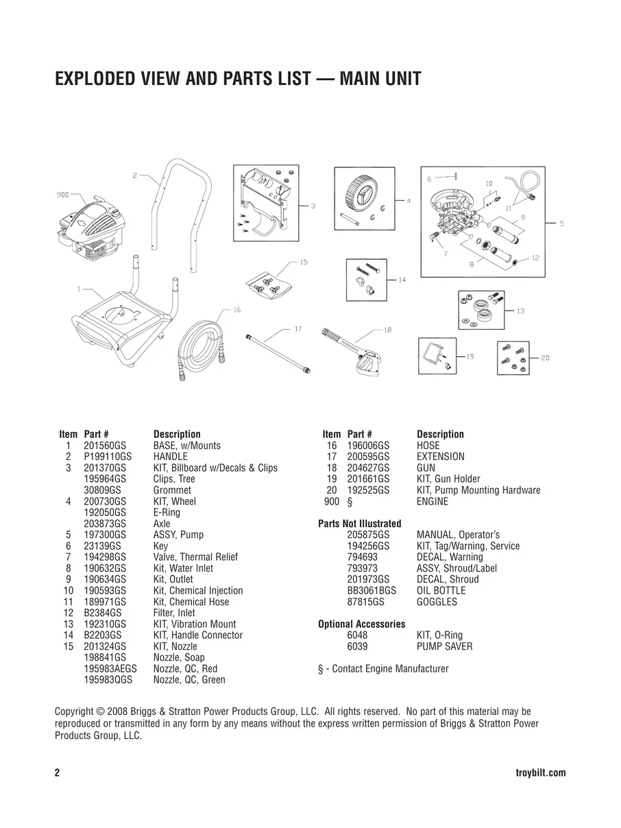 TROY-BILT, 020292-03, IPL.2