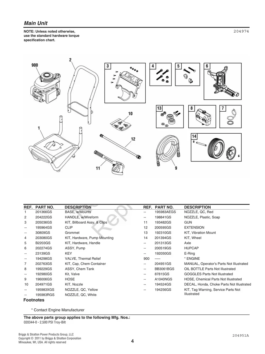 TROY-BILT, 020344-0, IPL.4