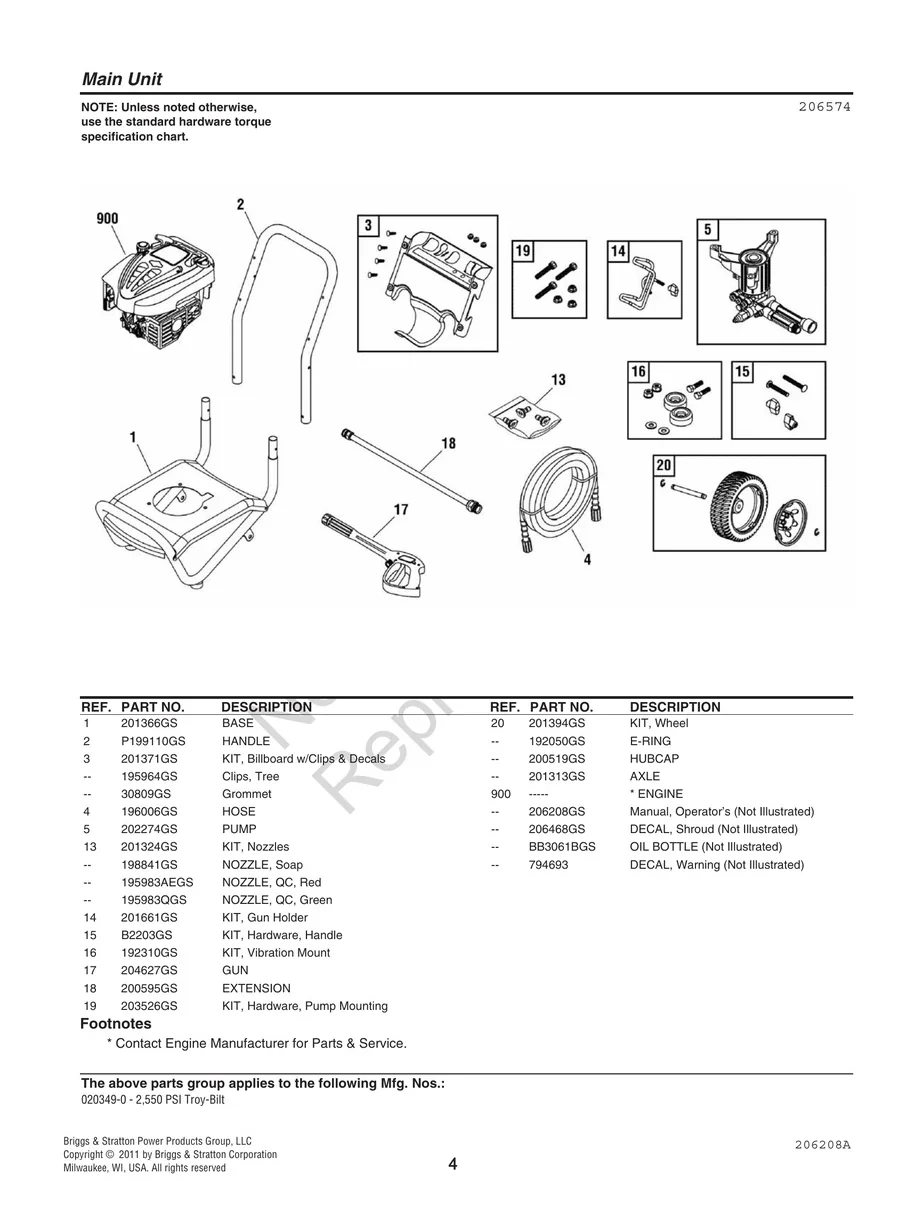 TROY-BILT, 020349-0, IPL.4