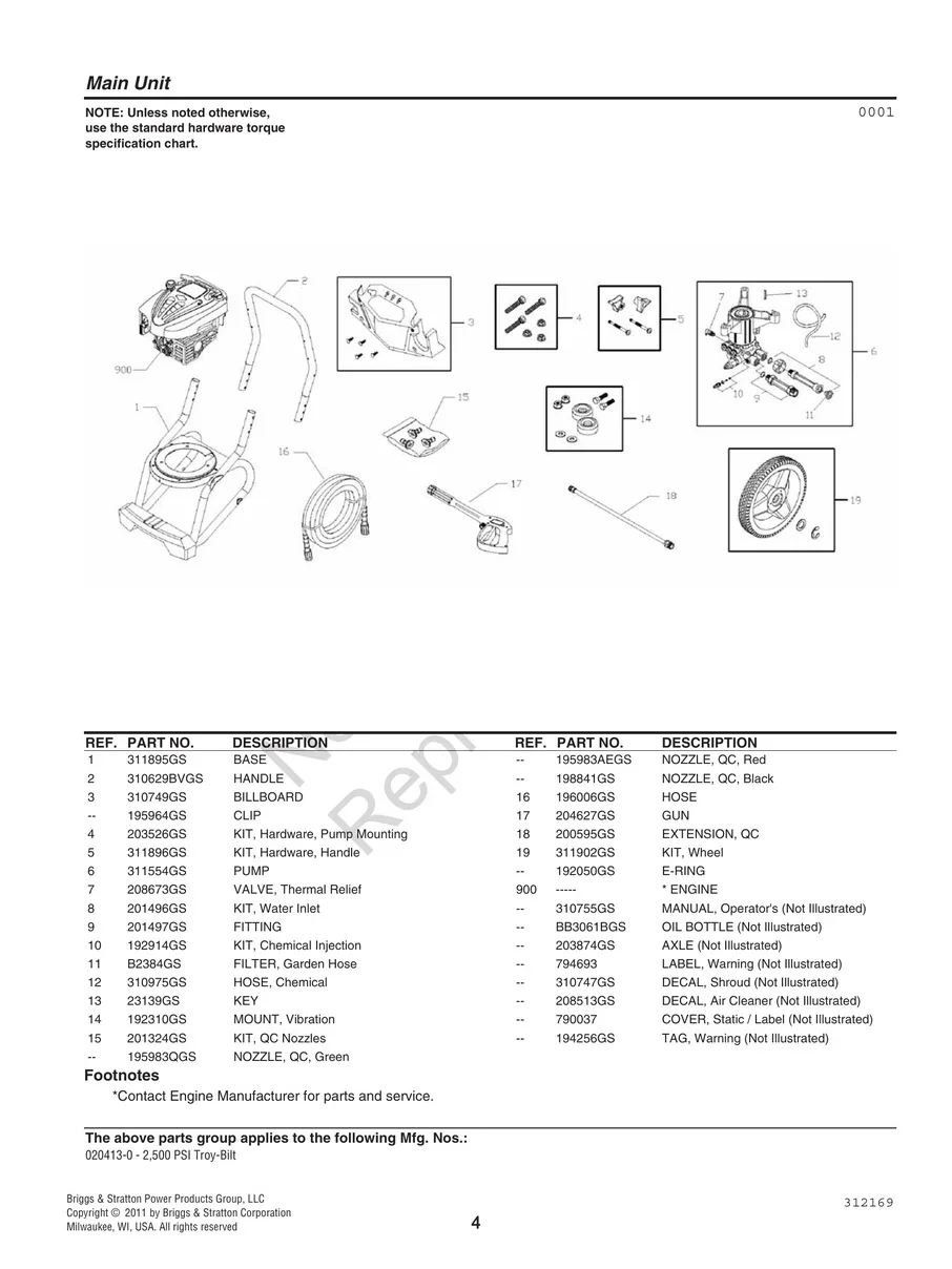 TROY-BILT, 020413-0, 2011, IPL.4
