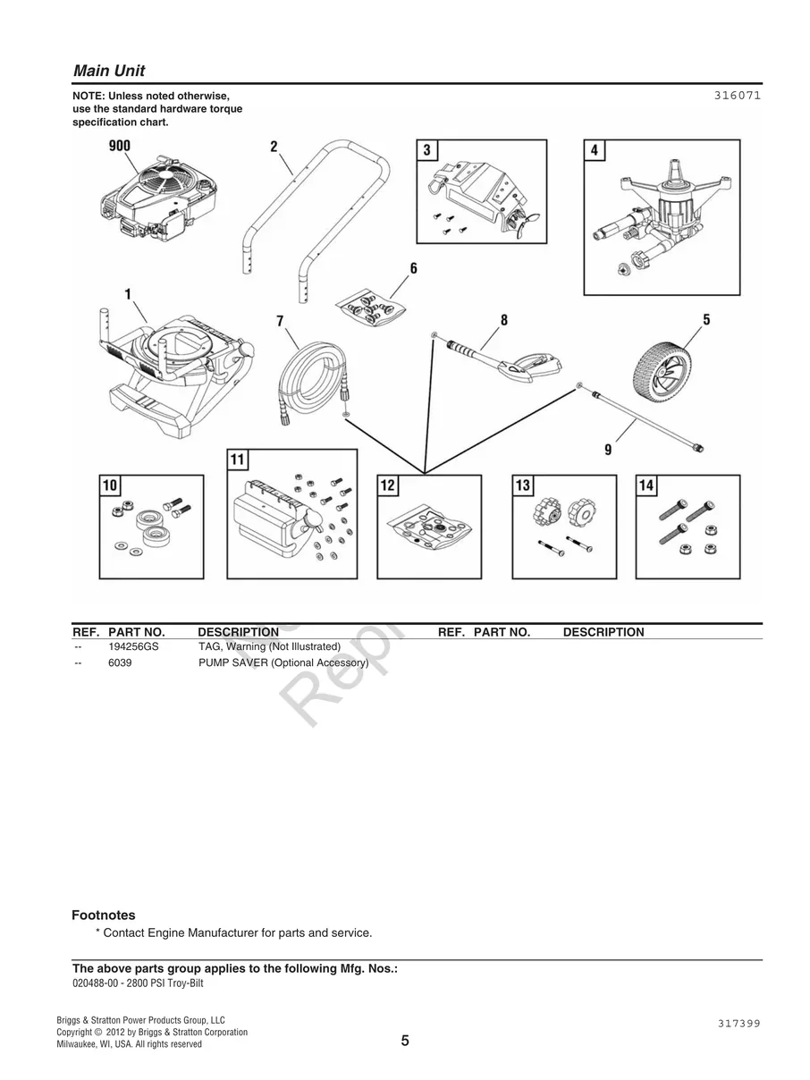 TROY-BILT, 020488-00, 2012, IPL.5