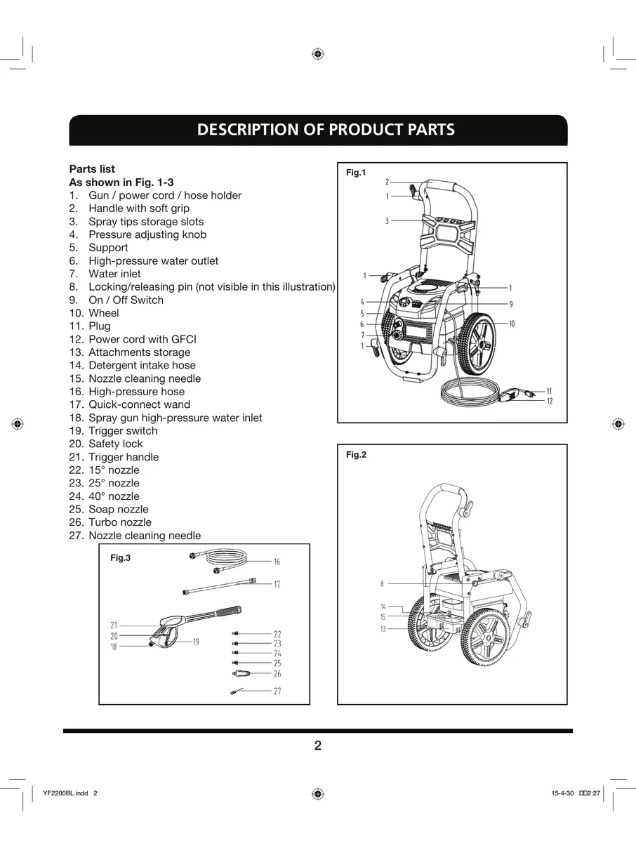 YARDFORCE, YF2200BL, IPL.4