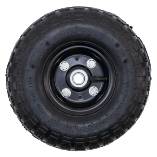 WHEEL ASSEMBLY, 10" PNEUMATIC, BLACK HUB, 5/8" AXLE